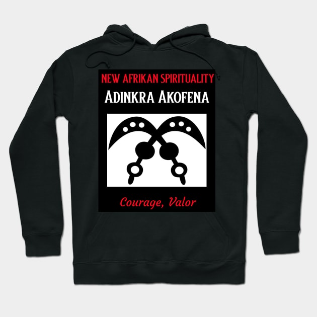 Adinkra Symbol Akofena Representing Courage and Valor Hoodie by Black Expressions